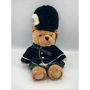 HARRODS Piper Teddy Bear 13” Stuffed Knightsbridge Scottish in Tartan Plush